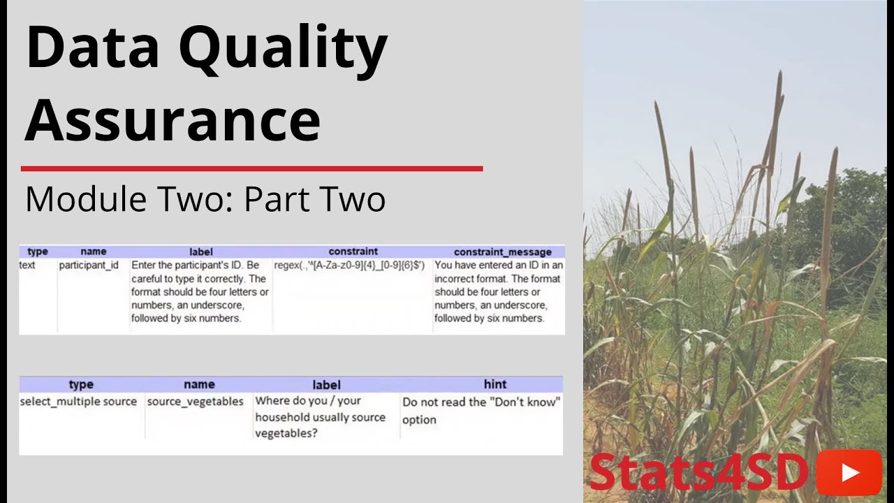 Data Management: Data Quality Assurance
