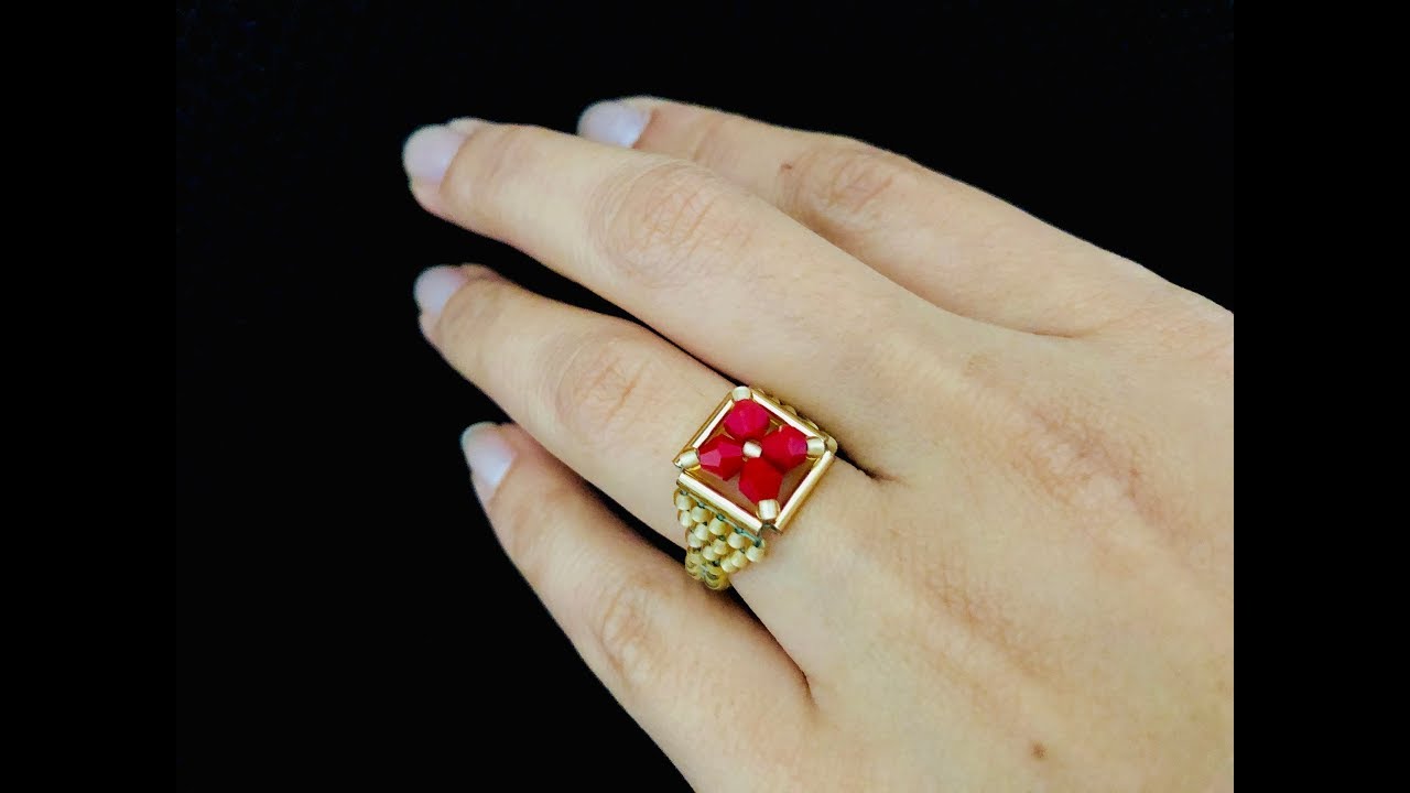 Simple Beaded Ring || Brick Stitch || How to make Beaded Ring 💍