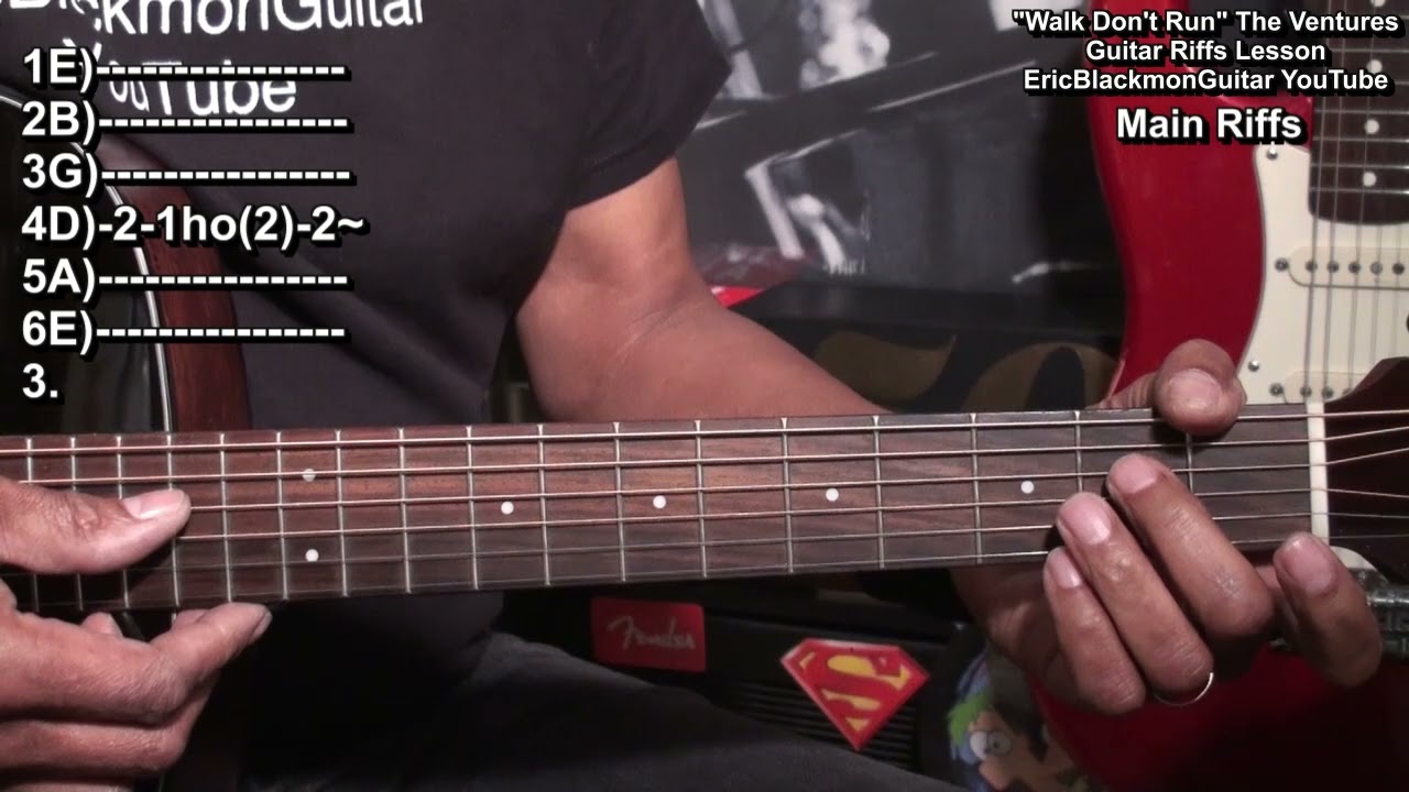 How To Play WALK DON'T RUN The Ventures Guitar Riffs Tutorial Surf  Lesson + SURF LESSON LINKS BELOW