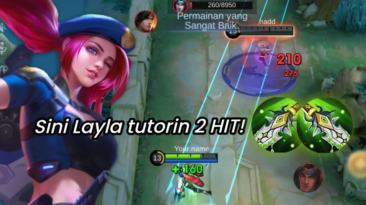 MELESET DIKETAWAIN PAS KENA AUTO PANIK😏 LAYLA MODAL 2 HIT DOANG DENGARKAN NOTIF INSTANT KILL NYA :D