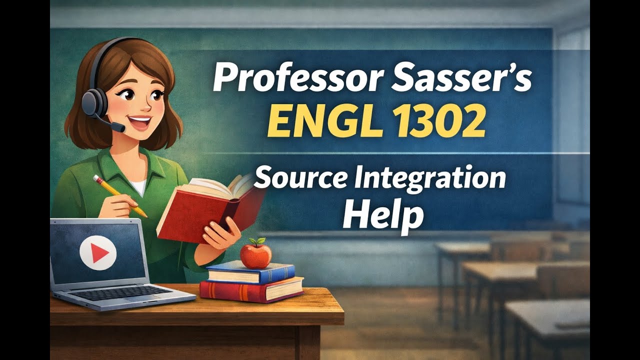 Prof Sasser's ENGL 1302 Source Integration Help
