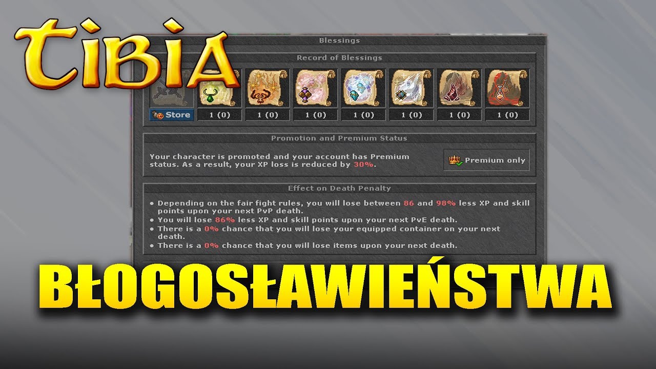 Tibia - Blessy - Błogosławieństwa - WSZYSTKO CO MUSISZ WIEDZIEĆ - PORADNIK