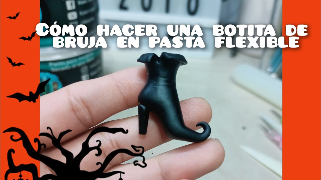 cómo hacer una botita de bruja en pasta flexible 😍