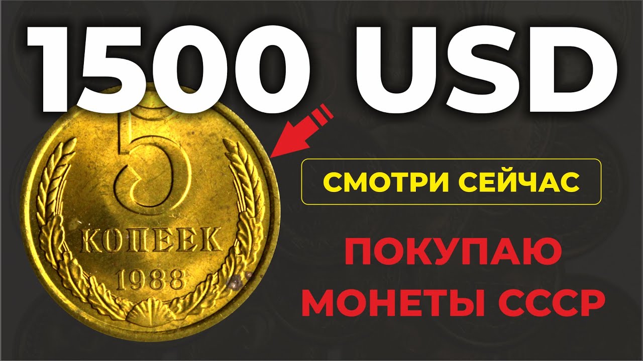 🔥 5 копеек 1988 ЗА 100000 РУБЛЕЙ ИЩУТ ВСЕ НУМИЗМАТЫ 💵  САМАЯ ДОРОГАЯ МОНЕТА СССР 5 КОПЕЕК ТОП 1