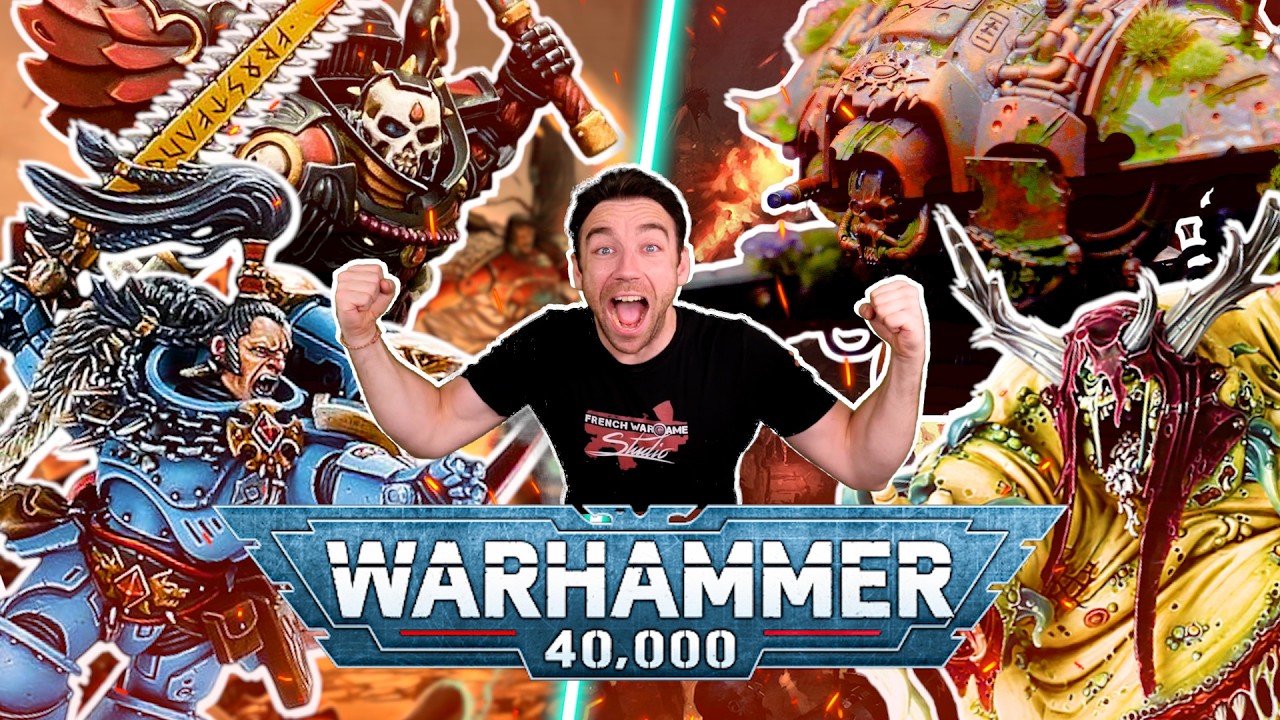 Warhammer 40.000 2VS2 - Nurgle & Chaos Knights VS Space Wolves & Blood Angels