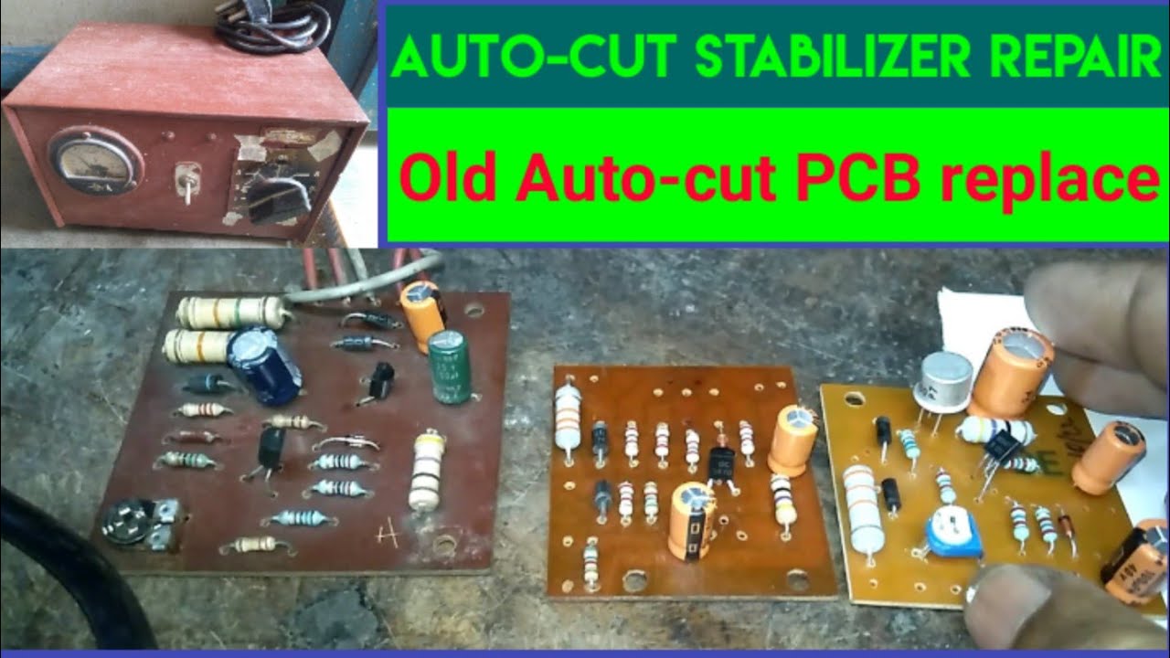 Old auto-cut pcb replace new model pcb install in auto-cut voltage stabilizer.