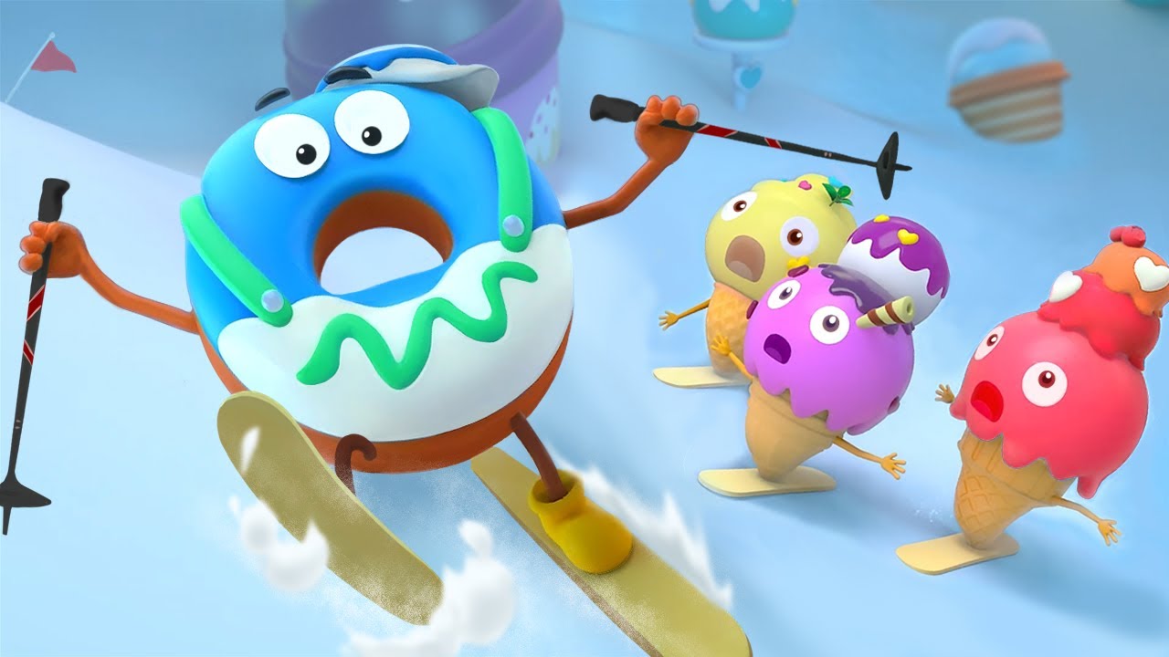❤ BabyBus New Cartoon Series | Donut Learns Skiing | Kids Cartoon | Yummy Foods for Kids