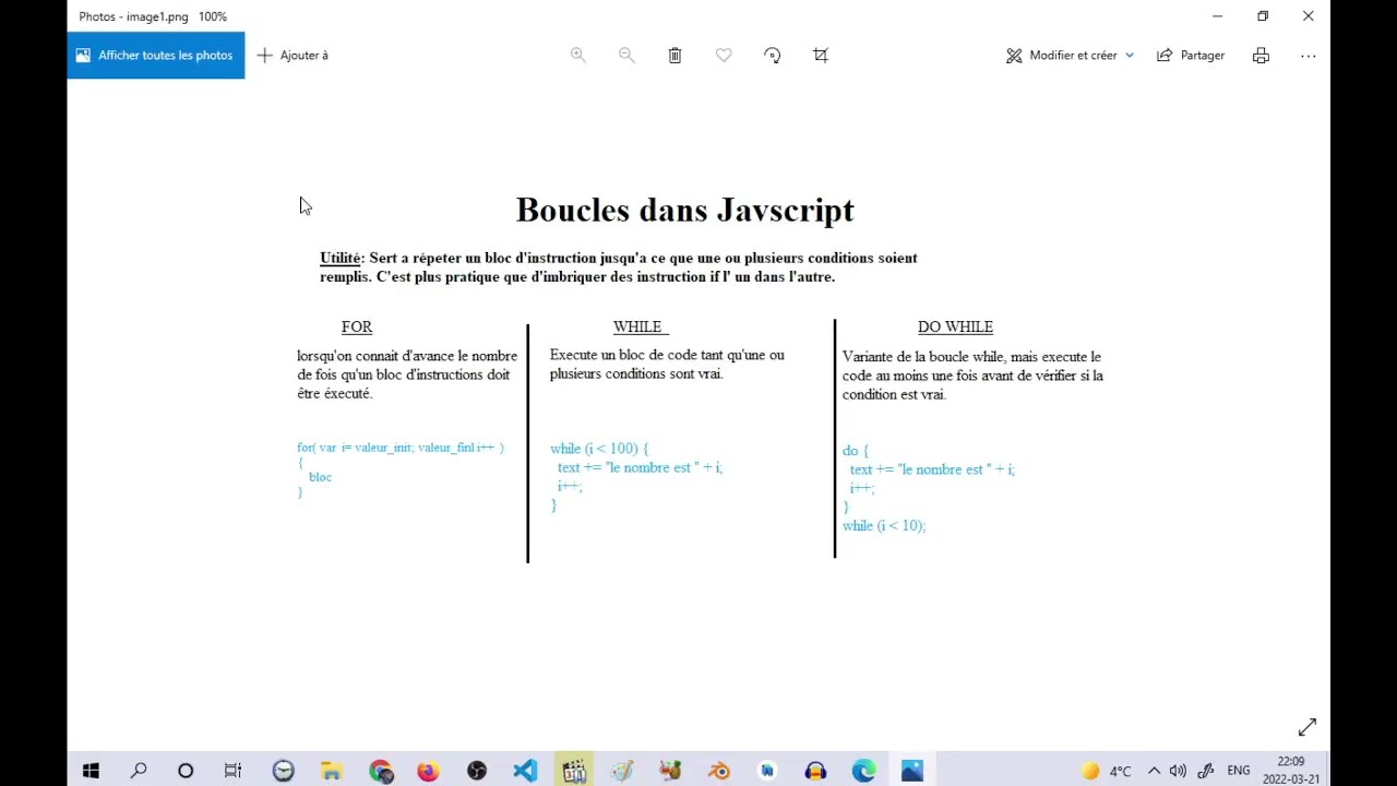 7  javascript boucle for