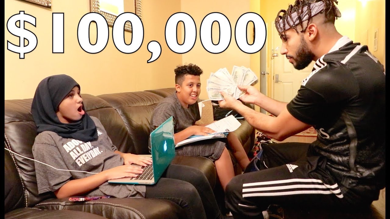 Giving My Family $100,000 To Drop Out Of School *social experiment*