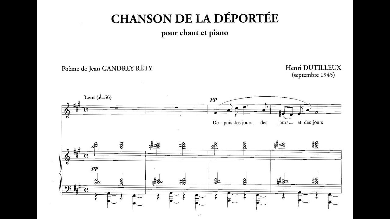 Henri Dutilleux - Chanson de la déportée
