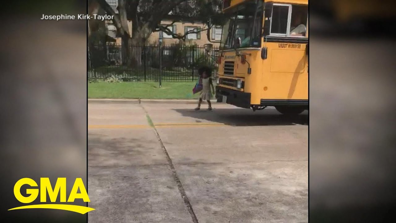 Elementary student nearly hit getting off school bus | GMA