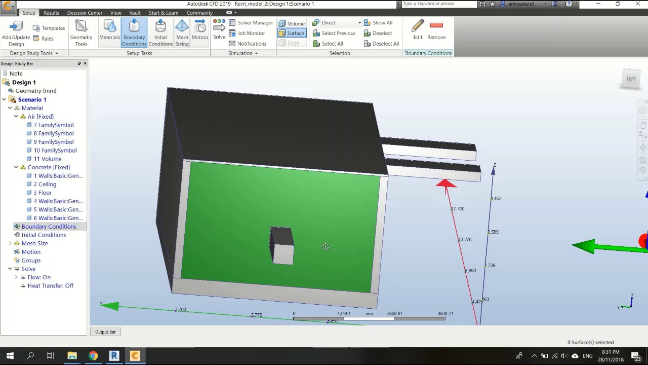 Part IV   Setting up the material, boundary condition, mesh and solve the Autodesk CFD model