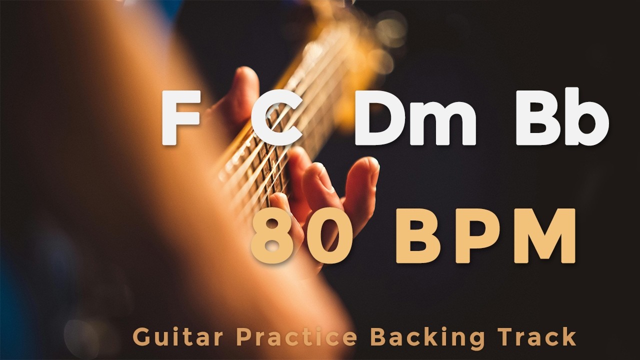 F C Dm Bb (I–V–vi–IV) | 80 BPM | Guitar Practice Backing Track