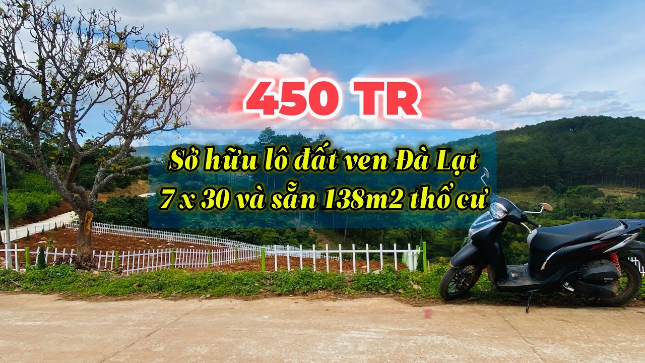 Chỉ 450 Triệu – 214m² Đất View Hồ & Đồi Thông | 138m² Thổ Cư | Nam Hà – Lâm Hà – Gần Đà Lạt