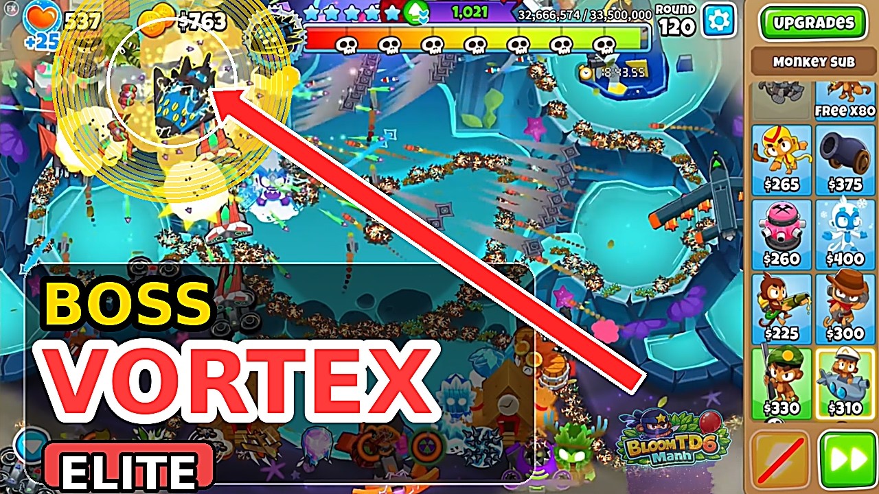 BTD6 Boss Elite | Vortex | Round 120 | Bloons TD 6