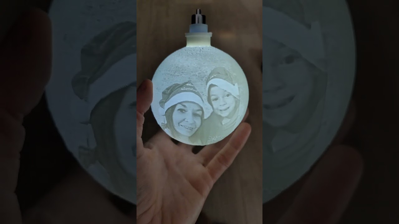 Bolas de litofania navidad 🎄✨ personalizadas con fotos #detallealucinante #bolasdenavidad #litofania