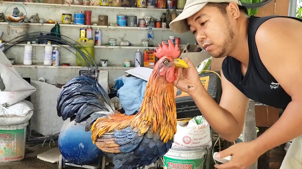 Creative ideas - Design rooster statue from cement