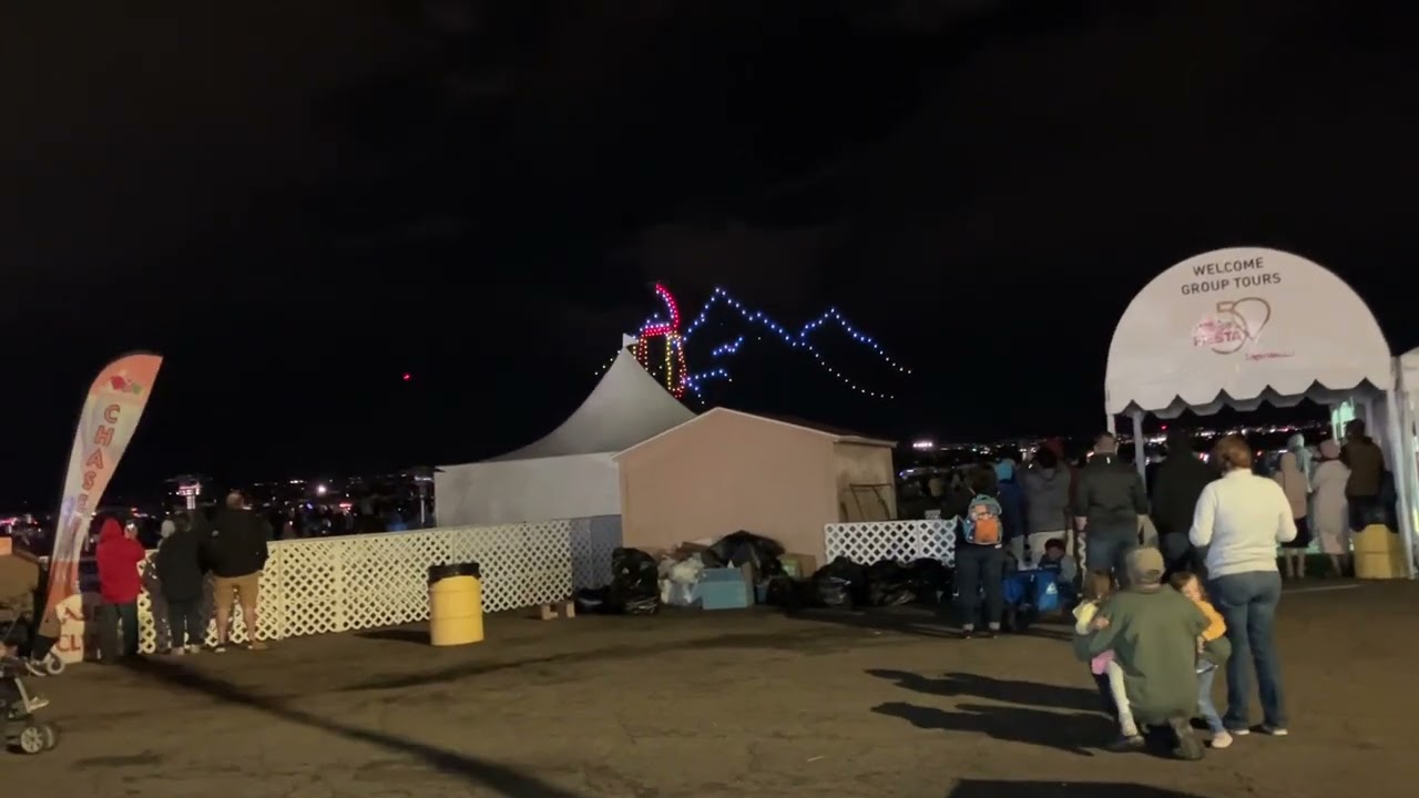 50th Annual international balloon fiesta held in Albuquerque New Mexico drone show￼￼