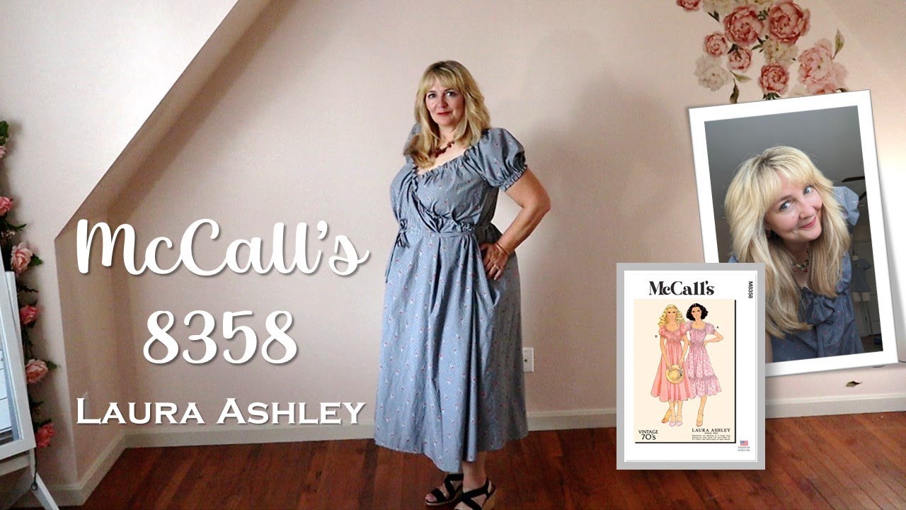 McCall's 8358 Laura Ashley Wrap Dress Vintage Cottagecore