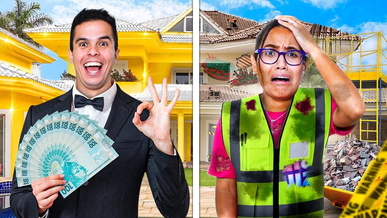 DIVIDIMOS A MANSÃO NO MEIO E O ÚLTIMO A SAIR DA SUA METADE, VENCE!