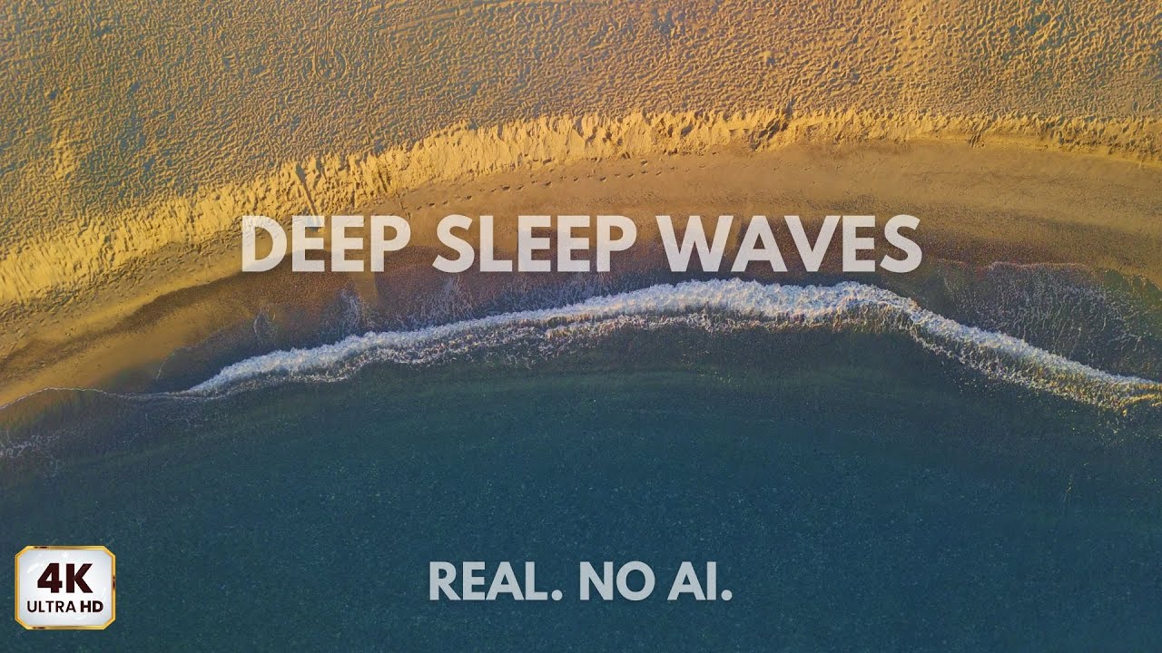 Deep Sleep Ocean Sounds: Blue Waves from Above (Calabria Coast) | 3 Hours White Noise | 4K