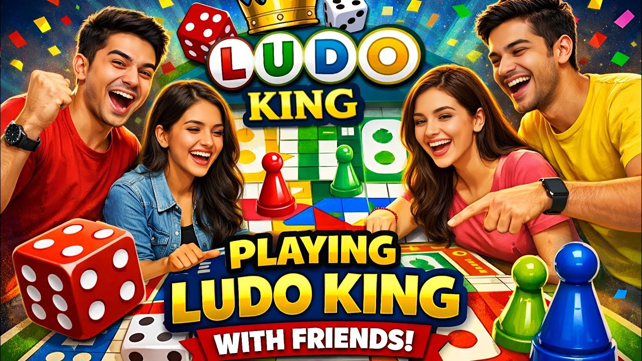 playing Ludo king with friends
