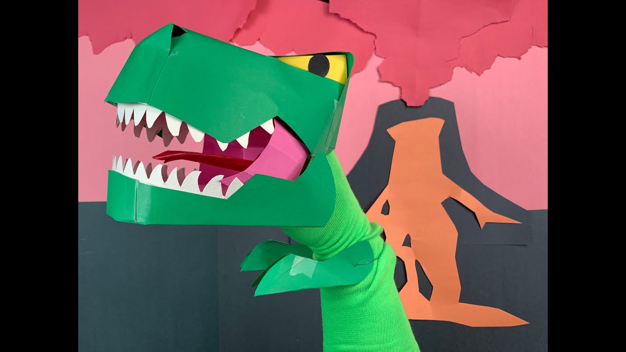 Make a T Rex Puppet from Paper!