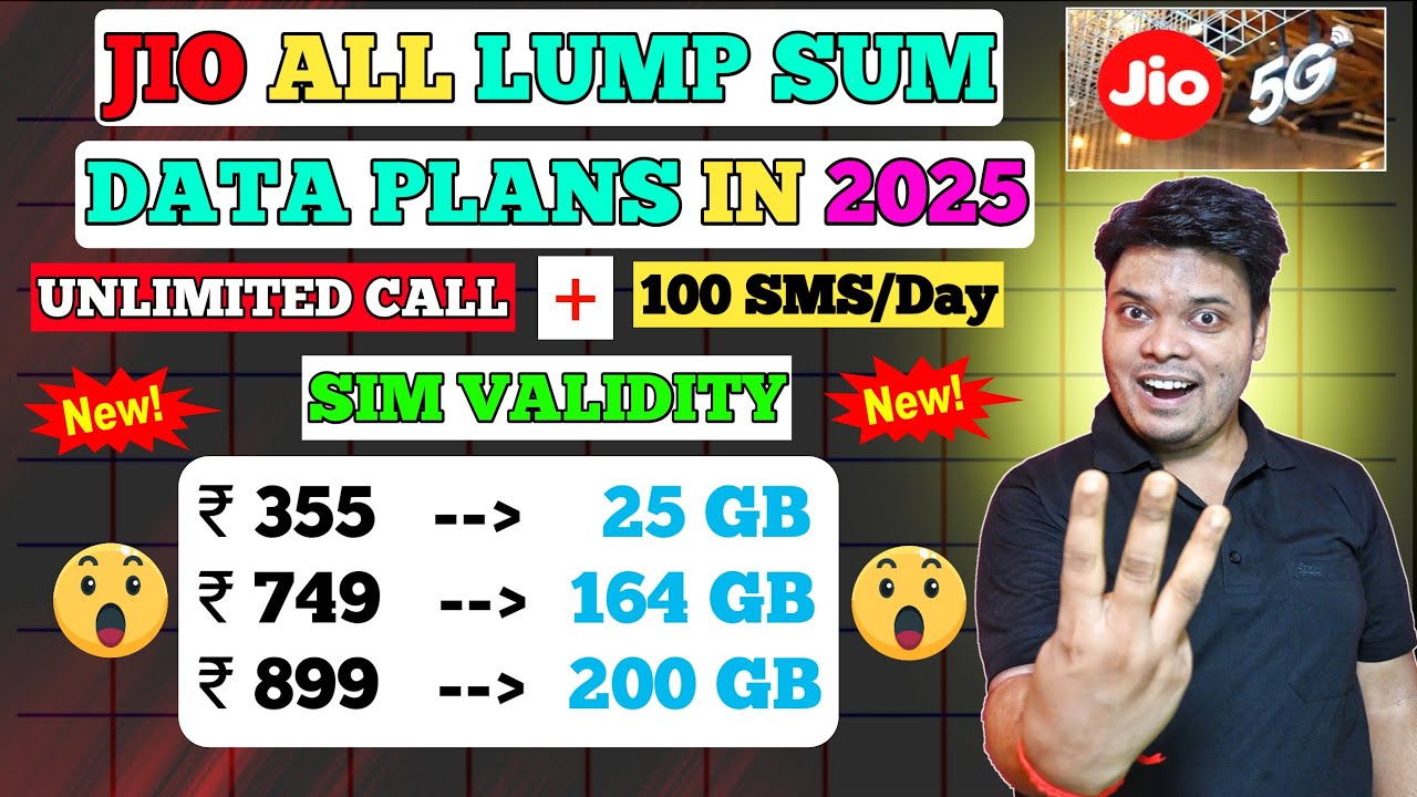 Jio 355 Plan Details | Jio 749 Plan Details | Jio 899 Plan Details | Jio Lump Sum Data Plans 2025