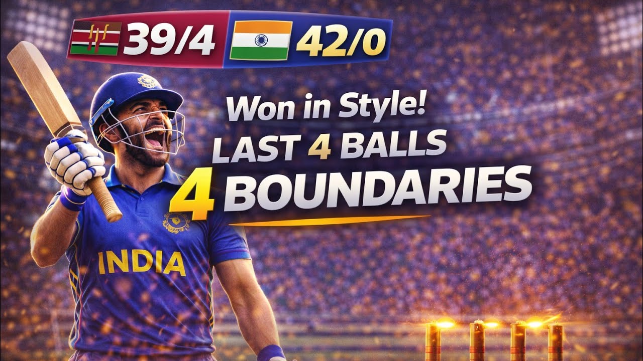 Unbelievable Finish! India Wins in Style vs Kenya | Last 4 Balls = 4 Fours 😍