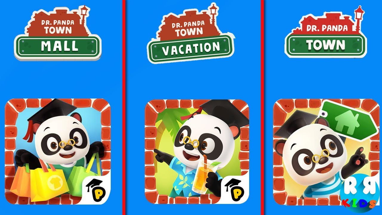 Dr. Panda Town Best Pretend Play App Compilation : Vacation, Mall and Town