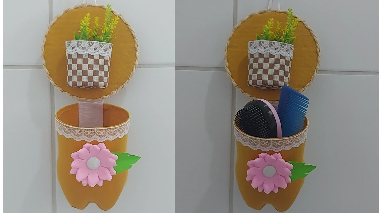 Porta pentes com garrafa pet | Faça você mesmo