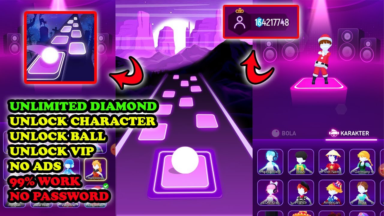 Tiles Hop Mod Apk terbaru 2023 - Unlimited Diamond & Unlock Ball