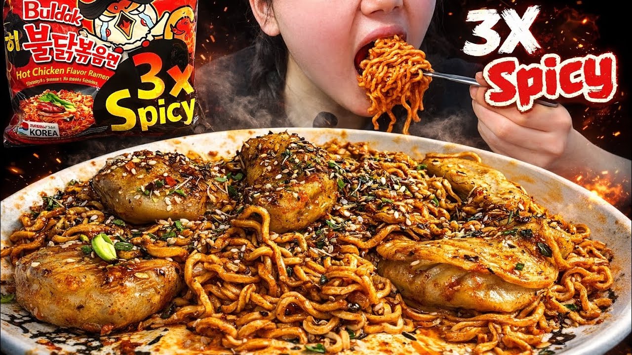 🔥 3X SPICY Buldak Ramen Challenge | Nepali Mukbang 😱🌶️🌶️