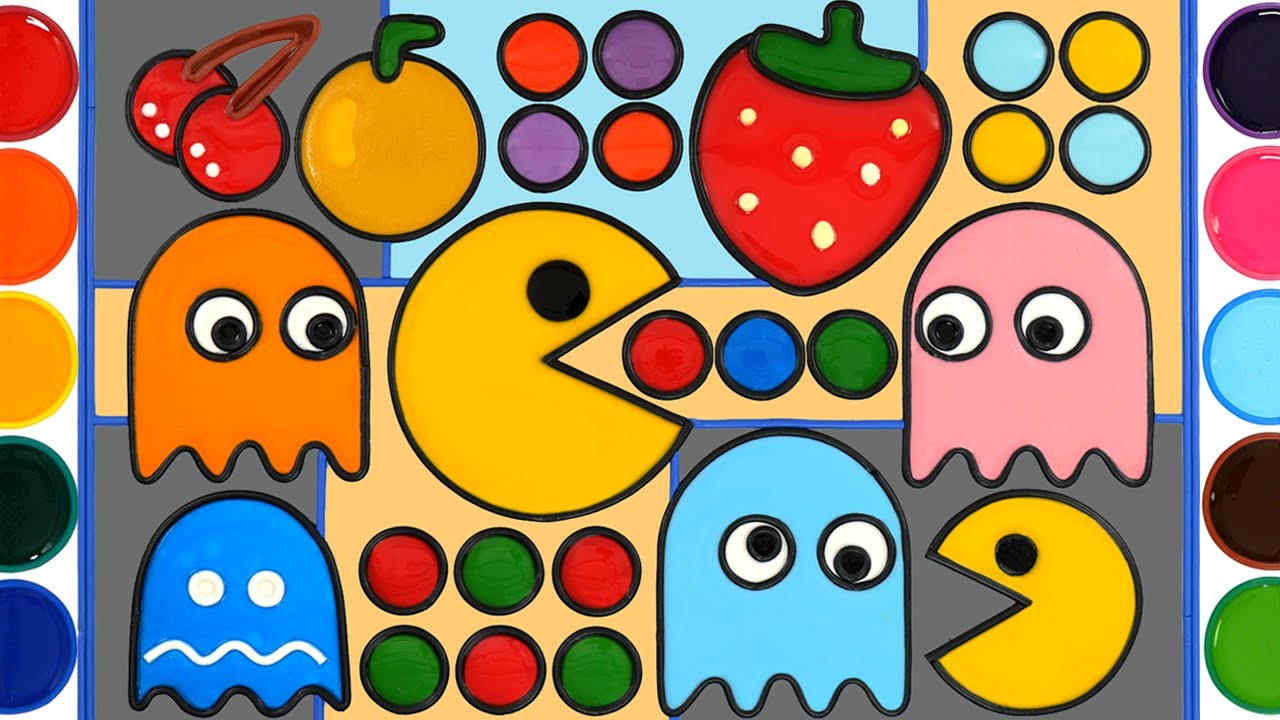 Pacman Jelly Painting & Coloring, Learn Color With Pacman | Menggambar Dan Mewarnai Untuk Anak-anak