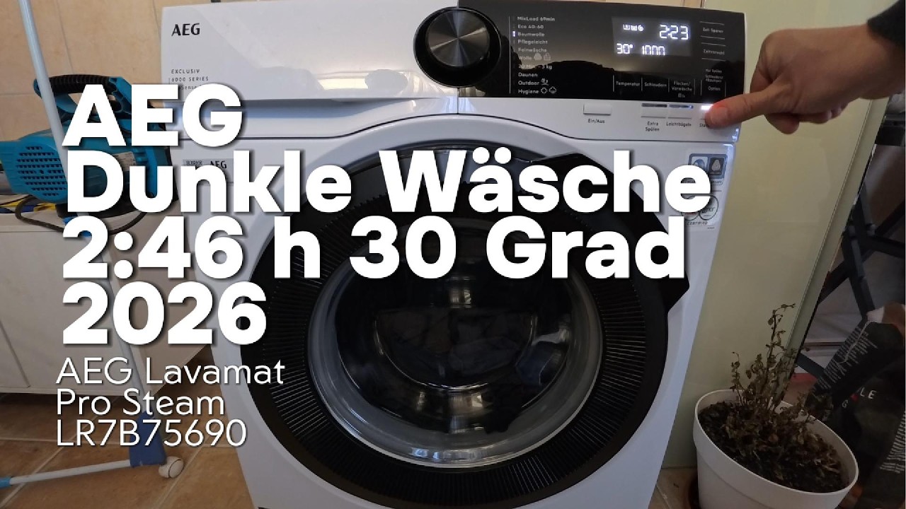 AEG LR7B75690: Dunkle Wäsche 30°C Mix (2:46h) ProSense® Test 2026