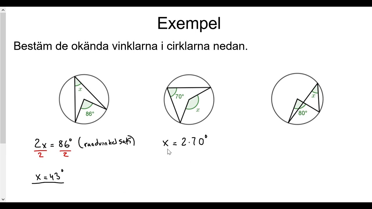 Matematik 2b: Randvinkelsatsen