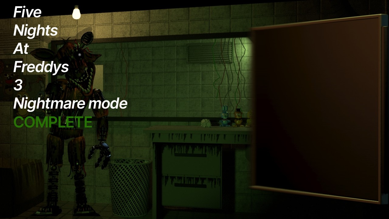 Five Nights At Freddy's 3 Nightmare mode COMPLETE