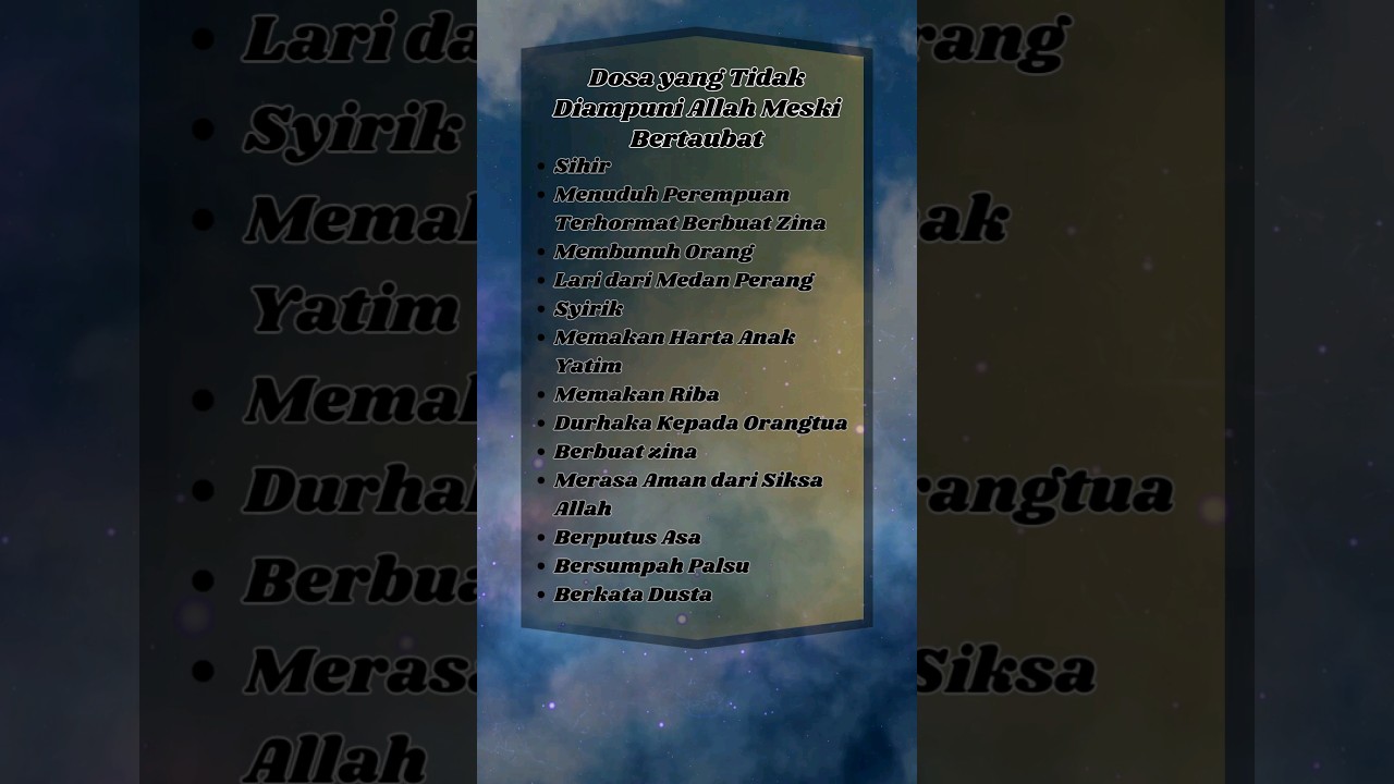 dosa yang tidak diampuni ALLAH meski bertaubat #shorts #shortsislami #dosa #taubat #allah #islami
