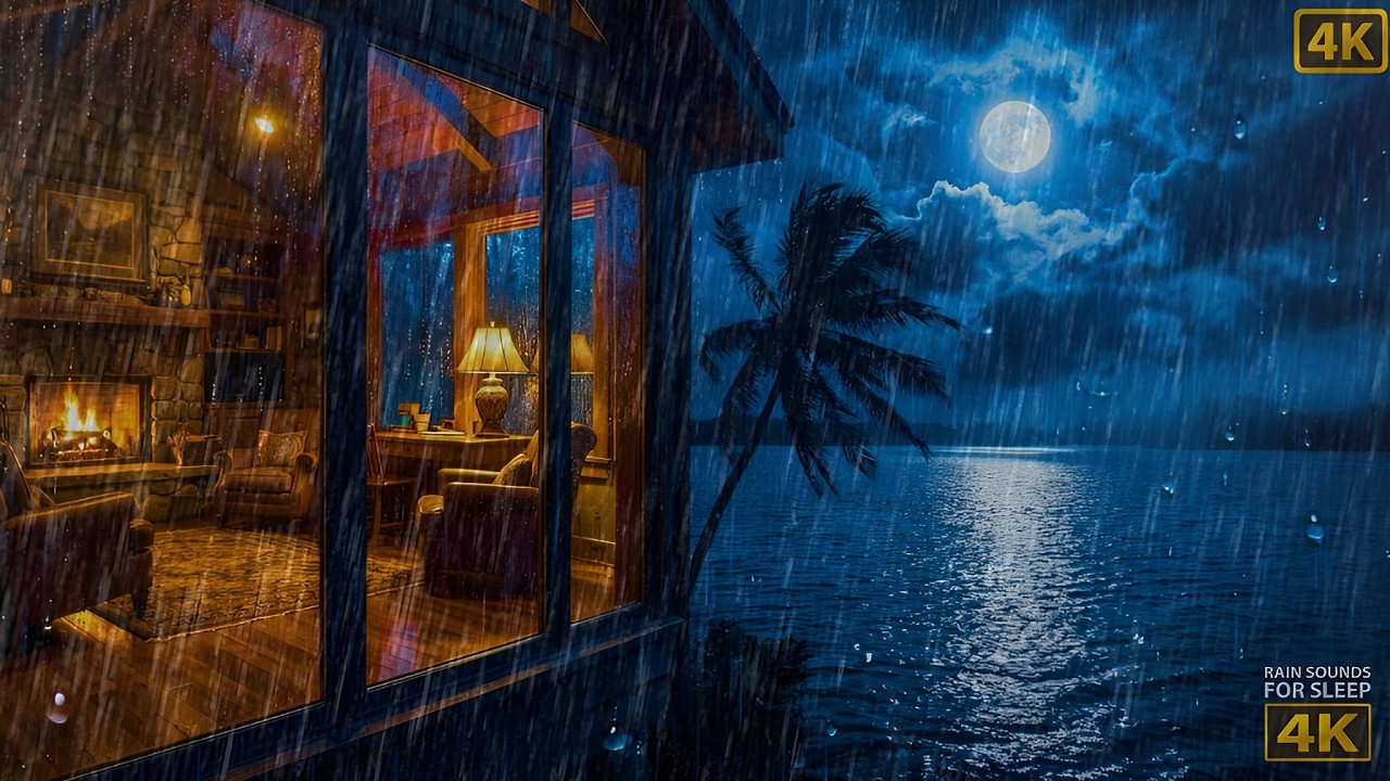 🔴 LIVE Heavy Rain Hitting the Window 🌧️ Powerful Thunderstorm for Deep Sleep