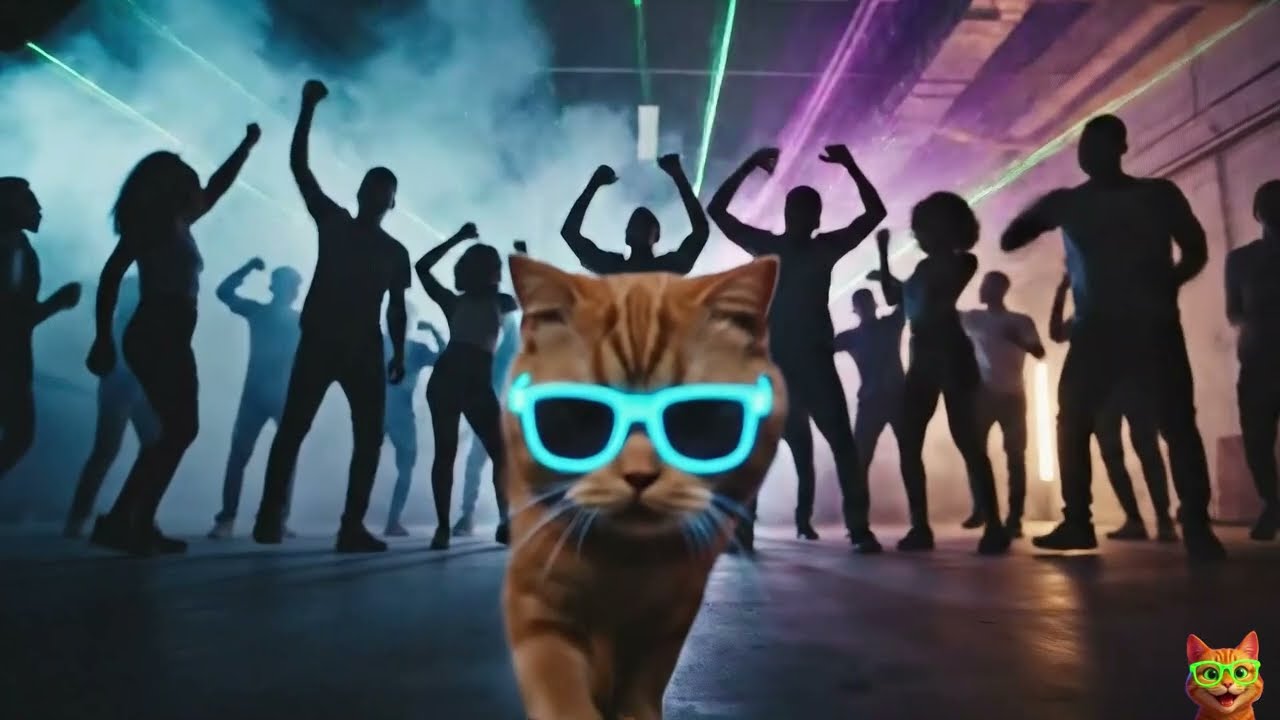 Кошачий танец на электронной поп-рейв-вечеринке 🔥🐱 | Смешные видео с кошками от MeowBeat