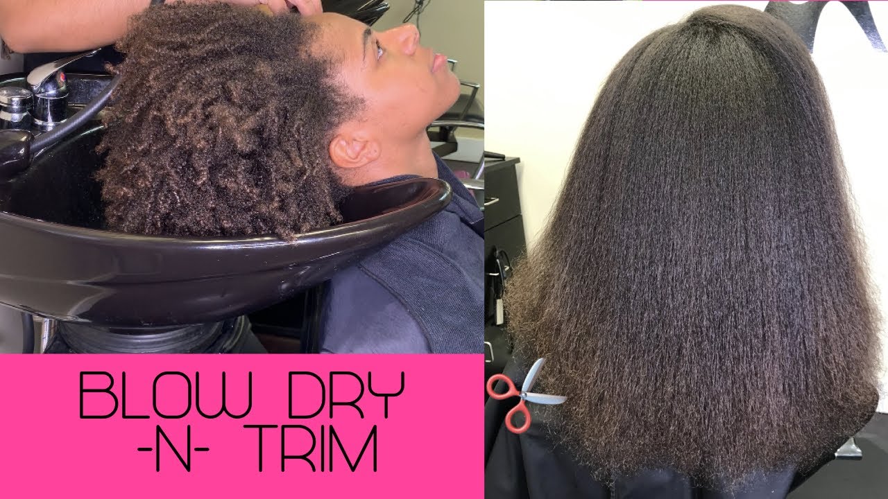 Blow Dry & Trim On Natural Hair| @naturalandrelaxedsalon| Paul Mitchell
