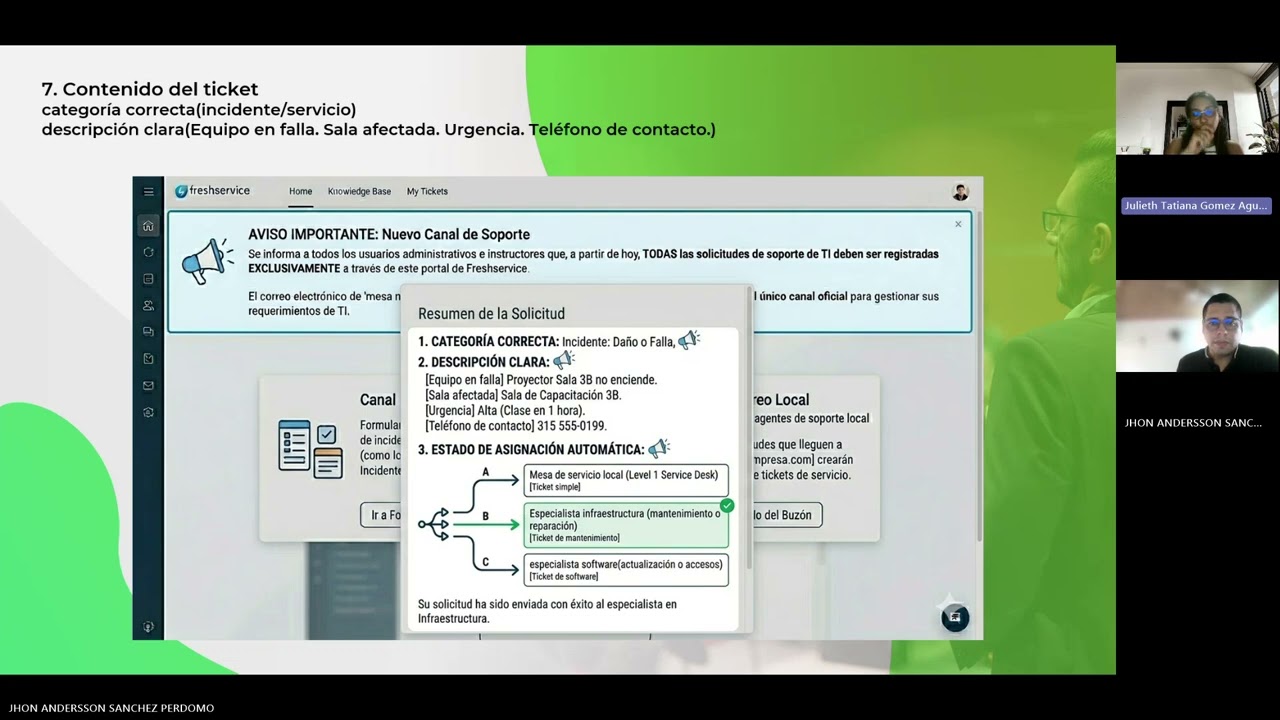 Implementación FreshService en gestión de TI