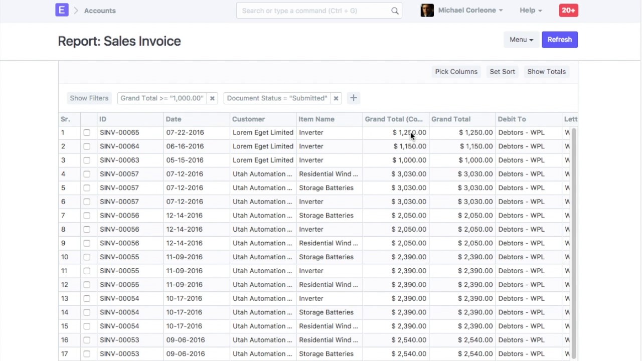 ERPNext - Custom Report Builder