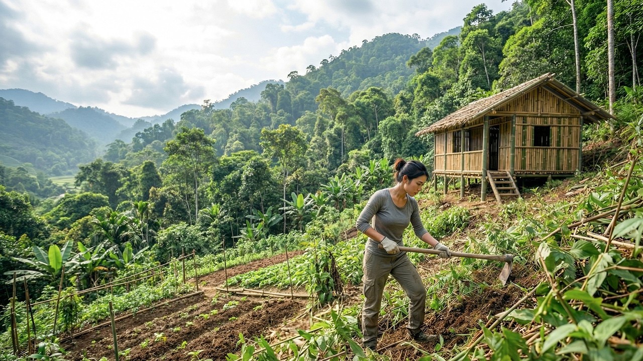 Living Alone in My Bamboo House – Farming, Fishing & Daily Life in the Mountains