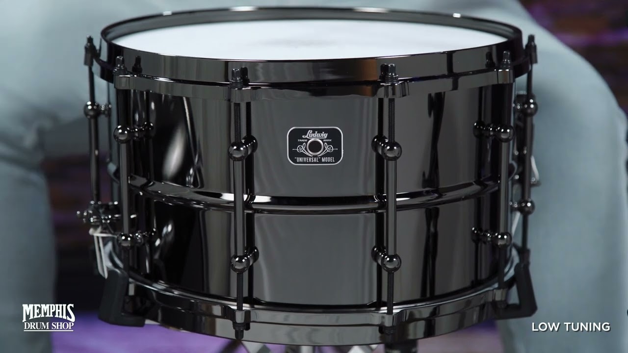 Ludwig 14x8 Universal Black Brass Snare Drum with Black Hardware (LU0814)