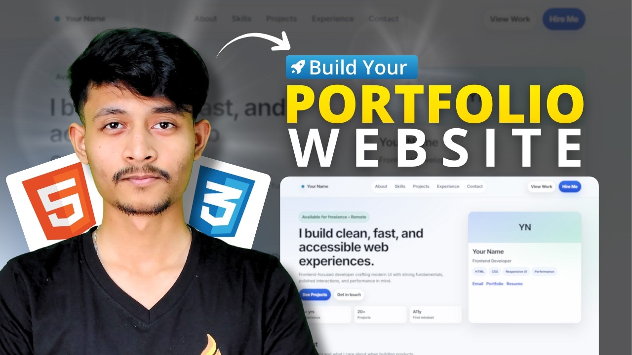 How to Build a Portfolio Website from Scratch | HTML | CSS
