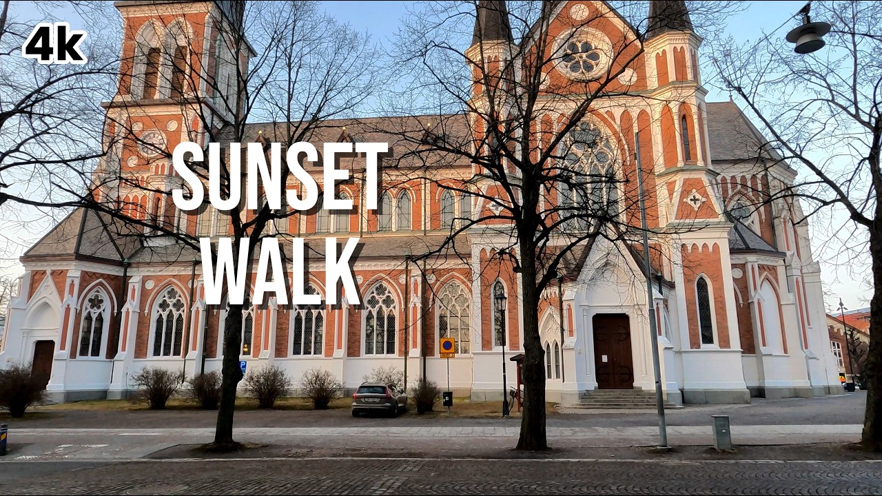 Sunset Walk in Sweden 🇸🇪 | Quiet Neighborhood to Forest | No Talking 4K