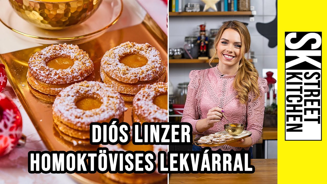 Diós linzer homoktövises 🍮LEKVÁRRAL🍮