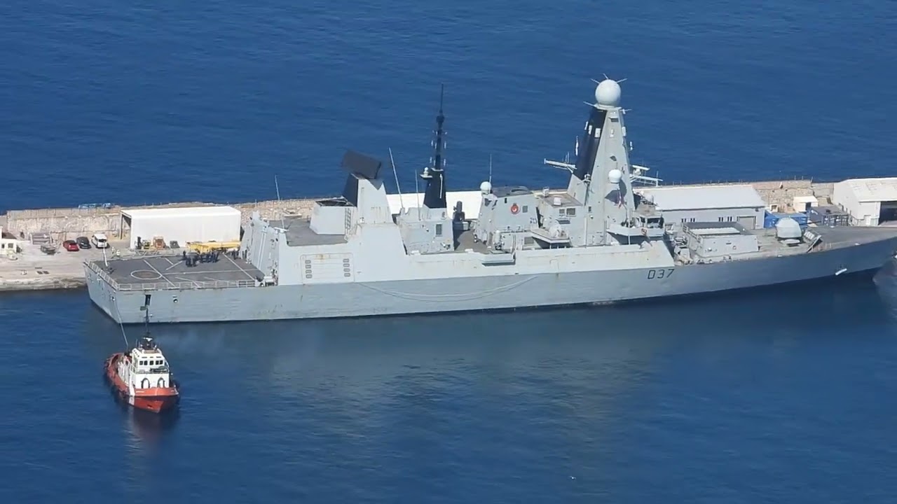 HMS Duncan Undocking - 11:00 Wednesday 5th June 2024 Top of the Rock Gibraltar 🇬🇮 Mediterranean