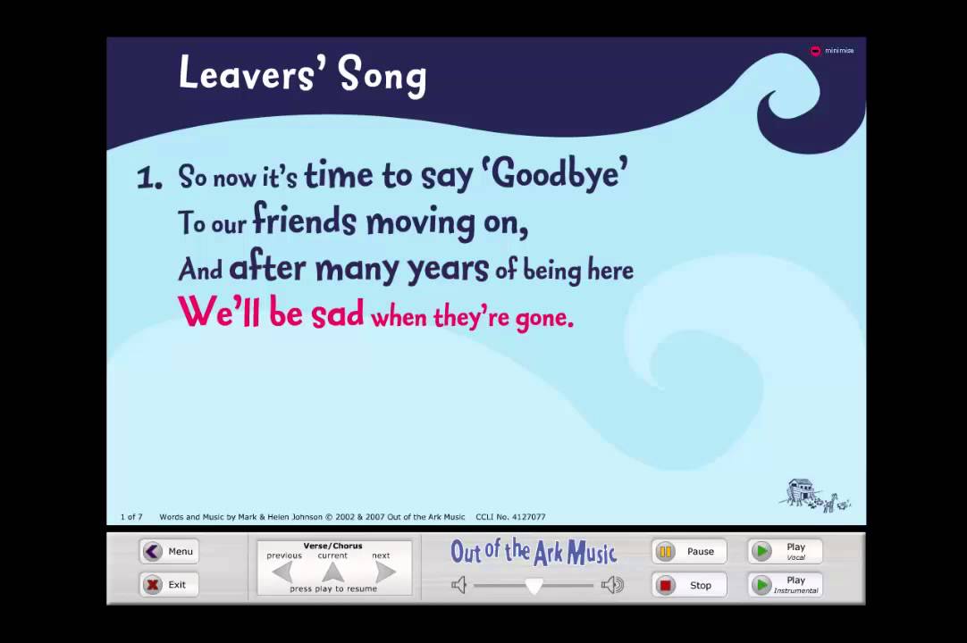 Leavers' Song - Words on Screen™ Original - Leavers Assemblies School Songs